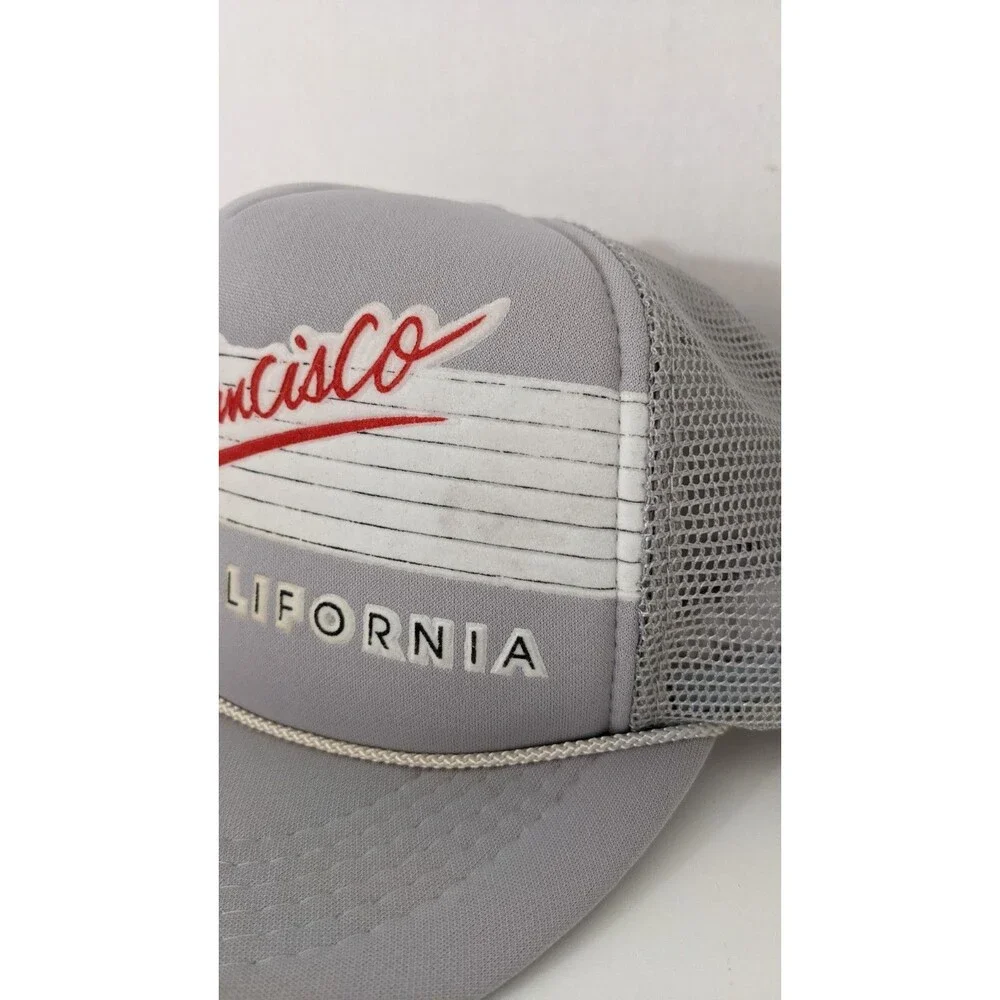Vintage SNCO Import Grey San Francisco California 3D Snapback Mesh Trucker Hat